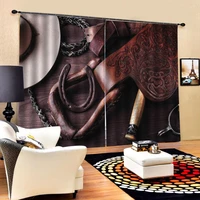 high quality custom 3d curtain fabric window blackout luxury 3d curtains set for bed room living room office hotel home