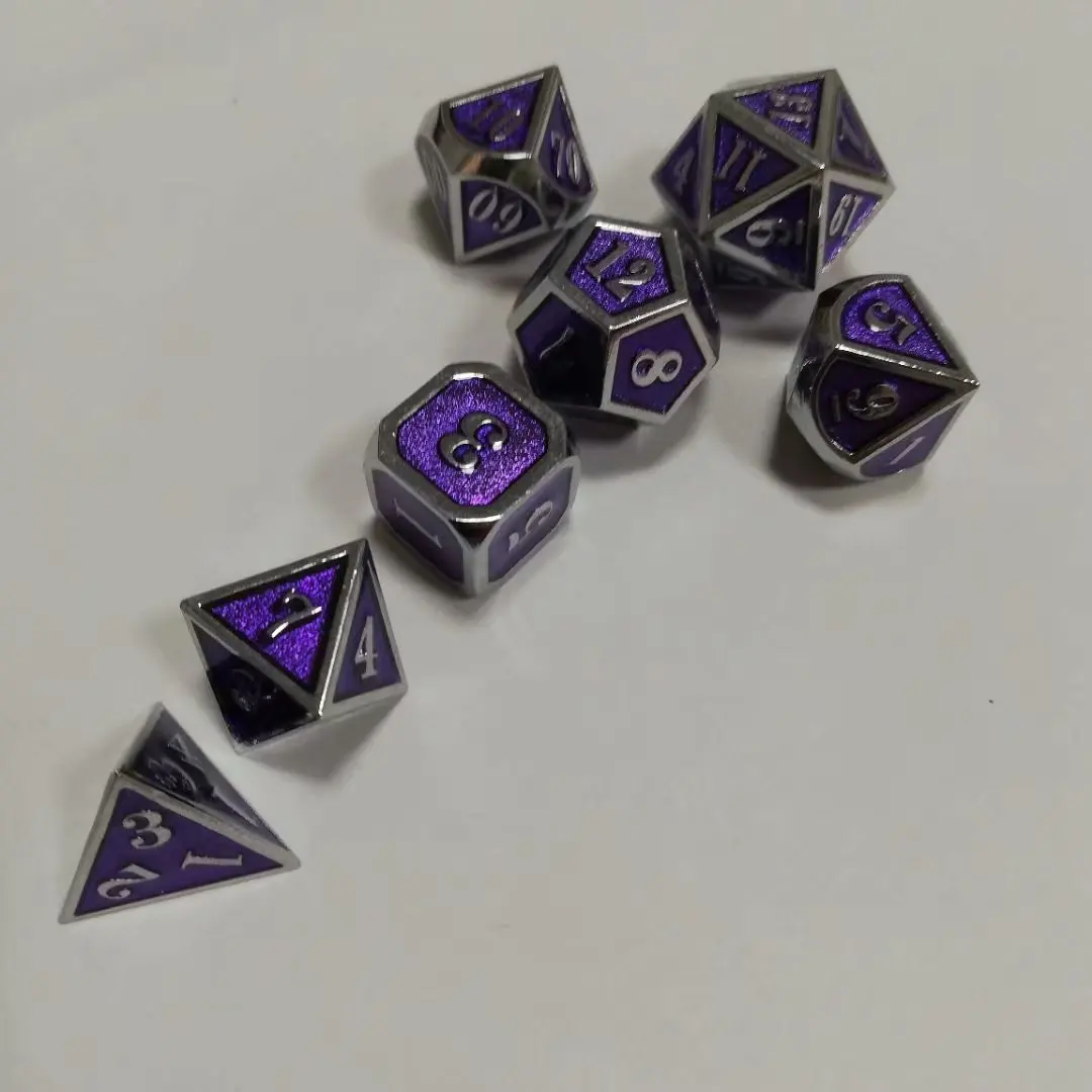 Фабрика Rpg кости многогранные наборы металла Dnd Подземелья и Драконы настольные игры цинковый сплав синий кубики цифровой узор D20 10 8 12