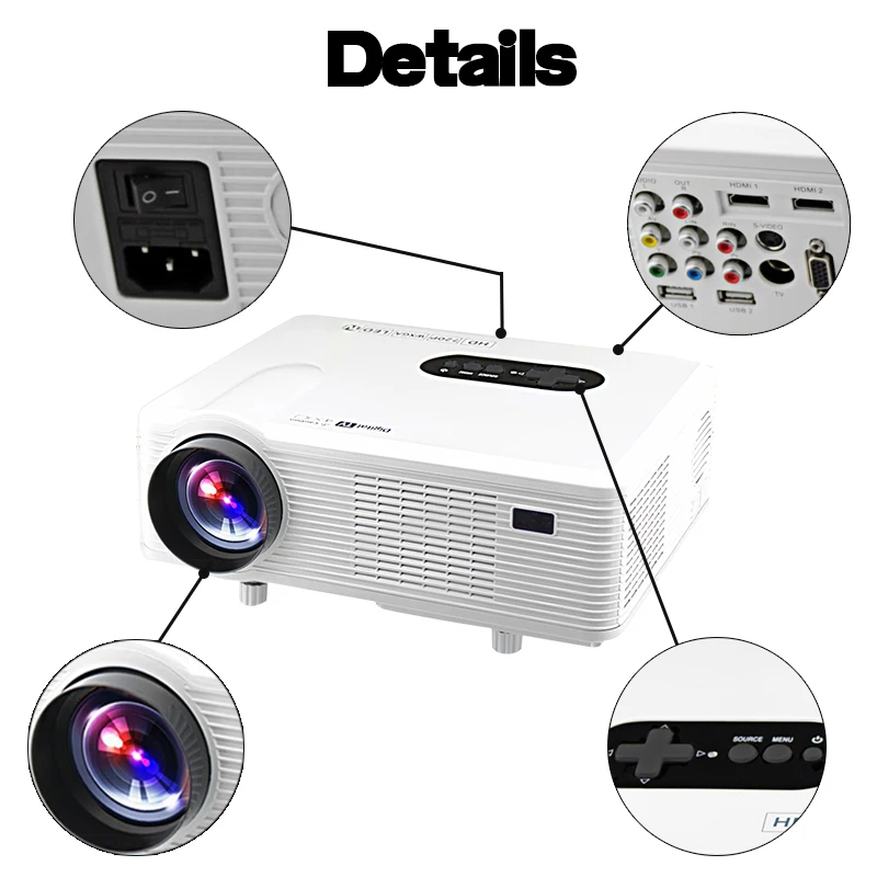 Excelvan CL720D 1280*800 3000 люмен поддержка 1080p светодиодный HD проектор с HDMI/VGA/USB/AV/DTV для