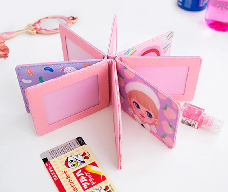 Мультфильм милый бант Радужная Для женщин и девочек розовый путешествия Бизнес с отделением для карт, кошелек питьевой водительское удостоверение Кредитная карта карман чехол