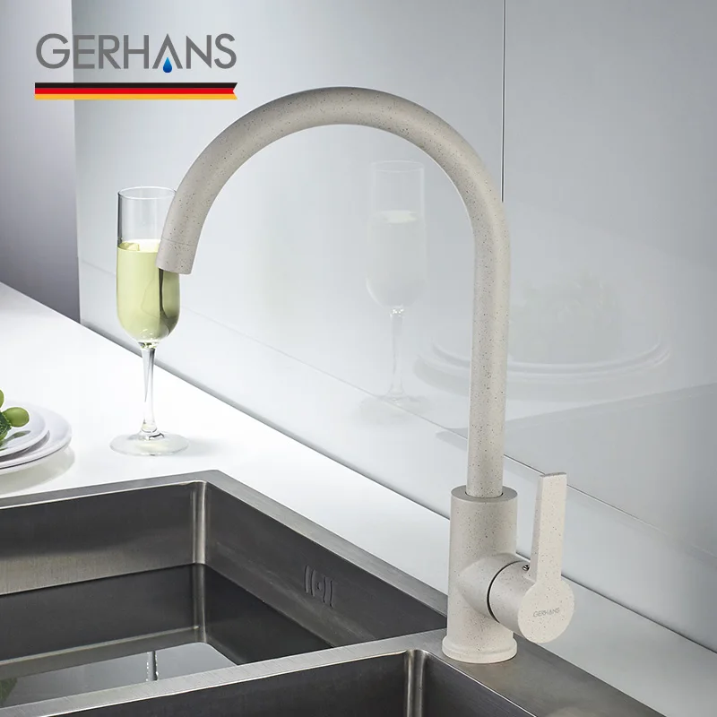 GERHANS Irismart Tall Kitchen Faucet Hot Cold Bar Chrome Plated Water Tap Modern Brass Sink Mixer Crane For K14084 | Обустройство