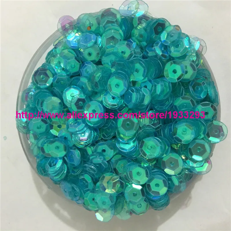 

50g(3000pcs) 6mm Cup Loose Sequins for Craft 2#Light Blue Transparent AB Color For Garment Kids DIY Paillette High Quality