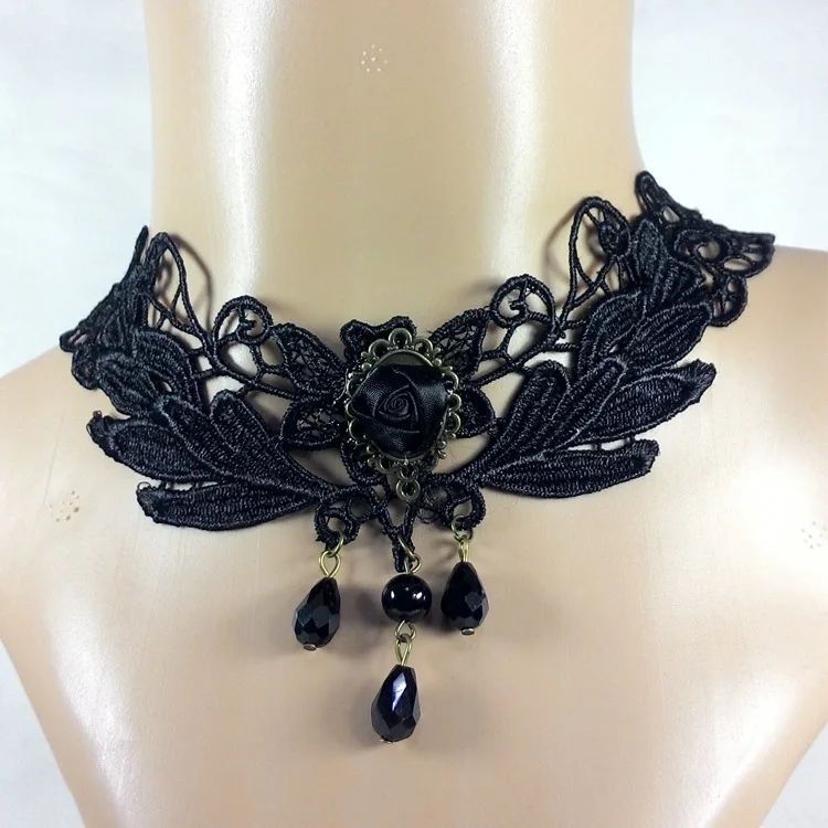 necklace Гражданская война Викторианский 3 шт. бальное платье Южная Белль тартан платье женщин Хэллоуин костюм - Цвет: necklace
