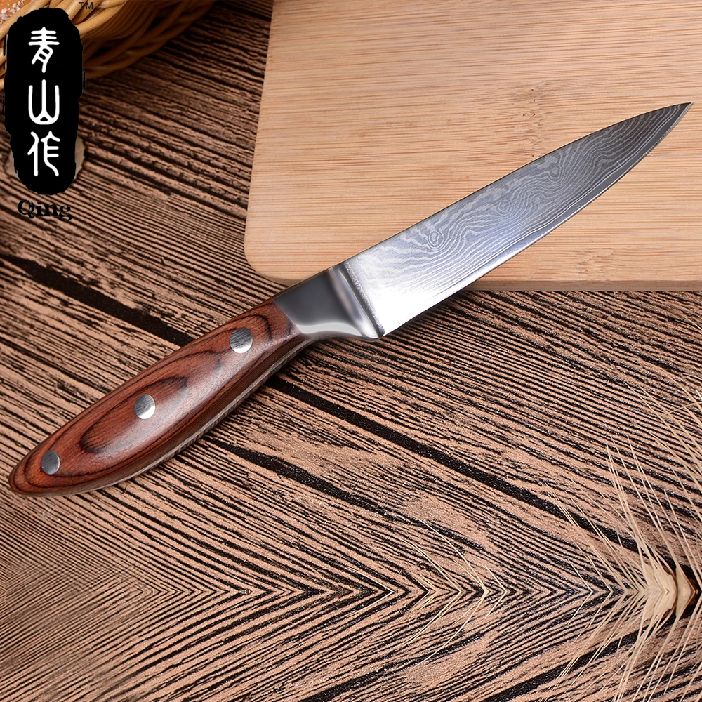 QING 3 5 &quotнож для очистки овощей дамасский нож 67 слоев Дамасская сталь кухонные