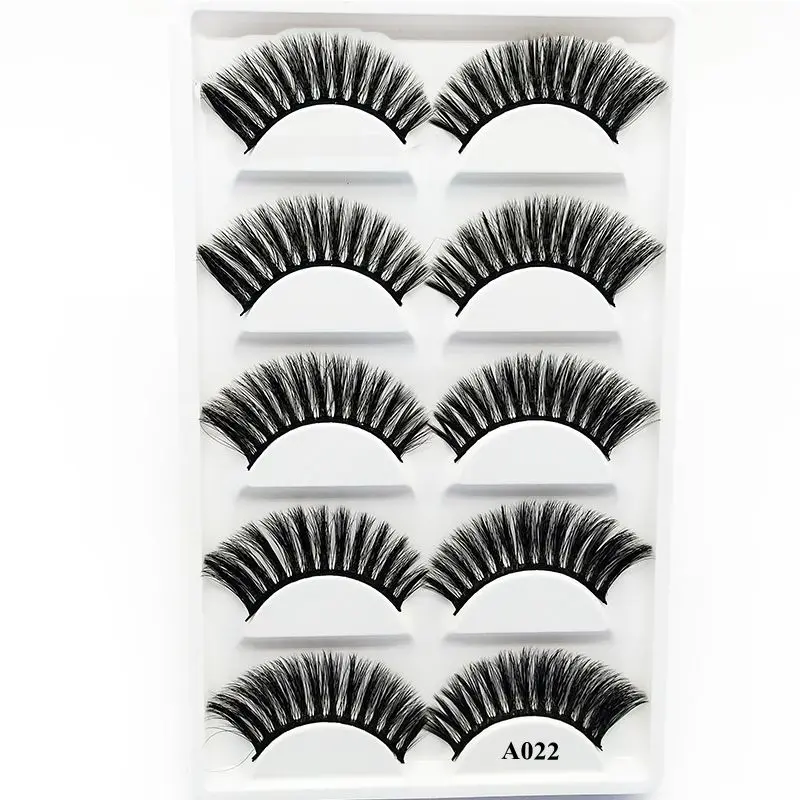 

HBZGTLAD 5 pairs Handmade 3d mink lashes short False Eyelashes Cross Messy Dense Natural Eye Lashes Stage Makeup False Eyelashes