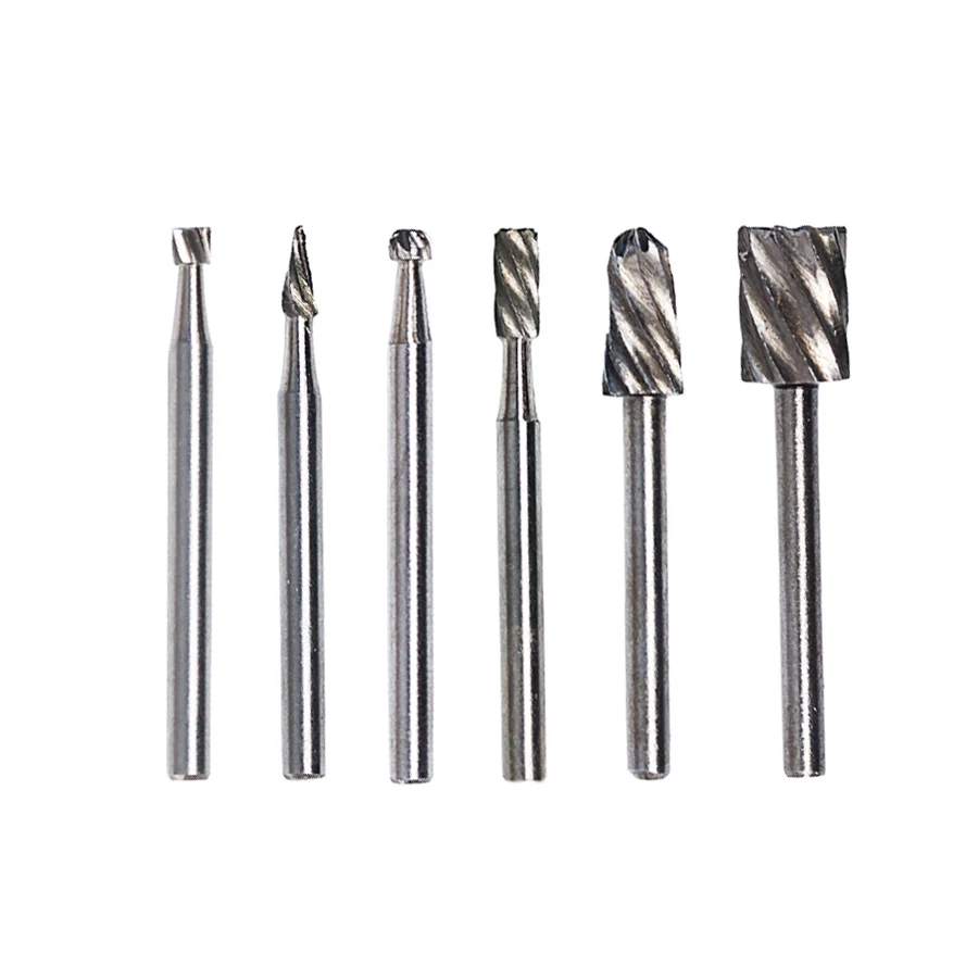 6 шт. мини сверла для резьбы инструмент HSS RotaryTool деревянные заусенцы фрезерование