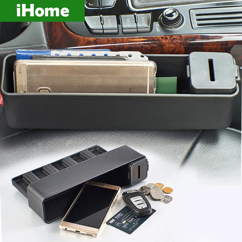 New Storage Box Car Organizer Seat Gap PP Resin Case Pocket Side Slit for Wallet Phone Coins Cigarette Keys Cards | Дом и сад