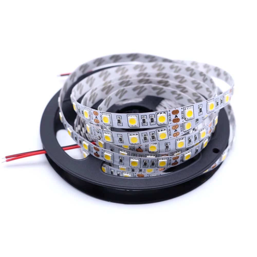 СВЕТОДИОДНАЯ лента SMD 5050 5 м одноцветная Гибкая Диодная 2A DC12V адаптер питания