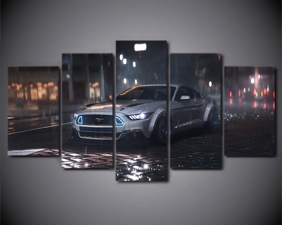 5 шт. HD печатная настенная художественная картина искусство Ford Mustang Автомобильная живопись на холсте художественный плакат печать Настенный декор для гостиной произведение искусства