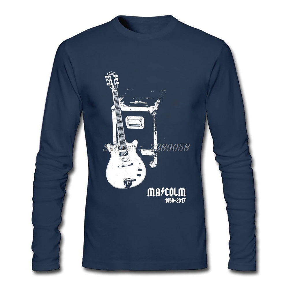 Мужские рубашки Malcolm Young Fashion Новинка AC DC Футболка модная брендовая футболка с