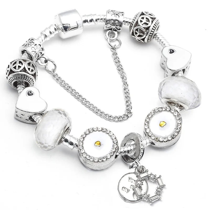 TOGORY Прямая поставка подлинный цвет серебра талисман браслет для женщин подходит