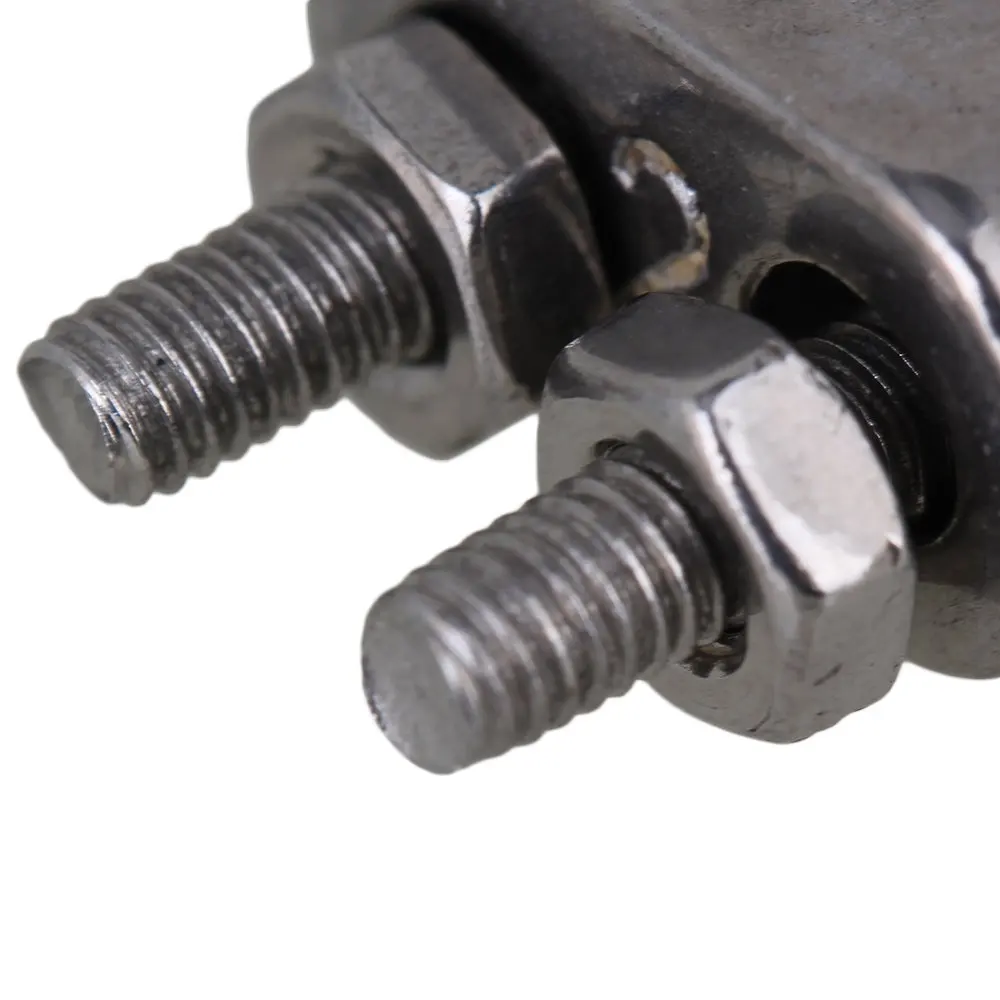 Серебряный u образный зажим из нержавеющей стали 304 для троса 2 мм толщина