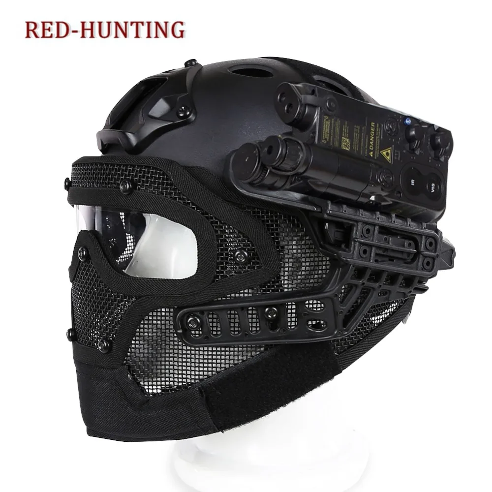 

Black Tactical Helmet New G4 System ABS Full Face Mask With Goggle For Military Airsoft Paintball Army fast helmet