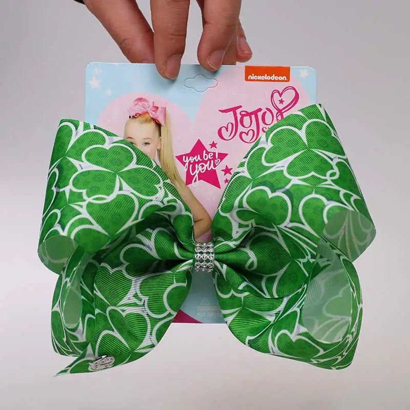 8 &quotБольшие банты для волос девочек четырехлистный клевер серии вечерние с