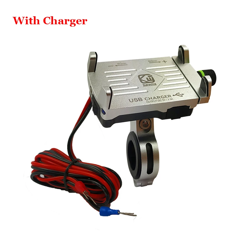 Charging - Silver ARVIN мотоциклетный алюминиевый держатель для телефона с USB зарядным устройством, мото руль, зарядный кронштейн, подставка для 3-6,2 дюймов, крепление для мобильного телефона - Цвет: Charging - Silver