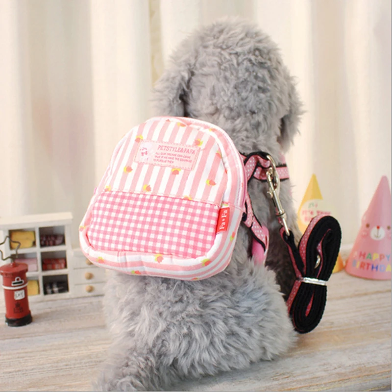 Новый Дизайн милый горошек регулируемый собака Воротники Puppy Cat поводок жилет