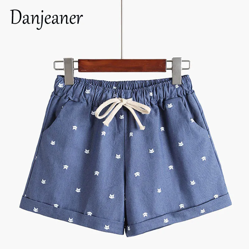 Danjeaner 2018 летние корейские брюки с эластичным шнурком из хлопка женские пляжные