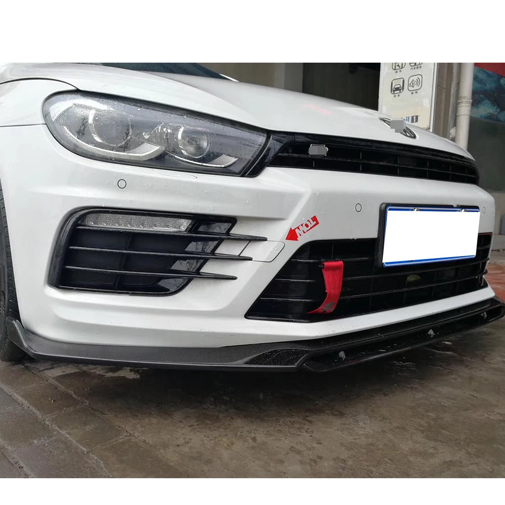 ABS глянцевый черный Передний спойлер для губ Volkswagon Scirocco R 2015 2019 (только