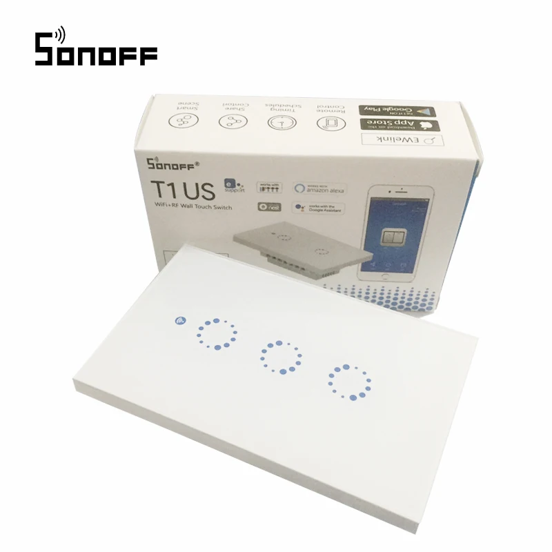 Sonoff T1 стандарт США/ЕС Wifi переключатель RF 315 МГц настенный сенсорный свет