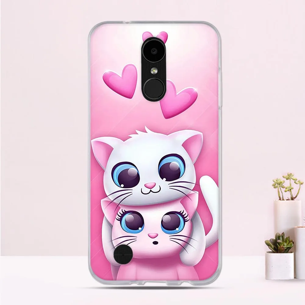 For LG K4 2017 Case Silicon Soft TPU Cute Cats Cover for M160 Phoenix 3 Fortune LV1 LV3 Bag K8 | Мобильные телефоны и