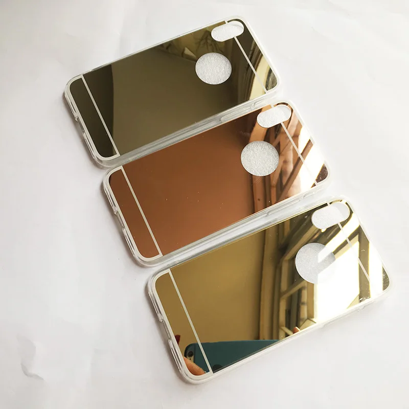 Зеркальный чехол для iPhone X мягкая задняя крышка 7 8 Plus i5 i6 6sp зеркальный