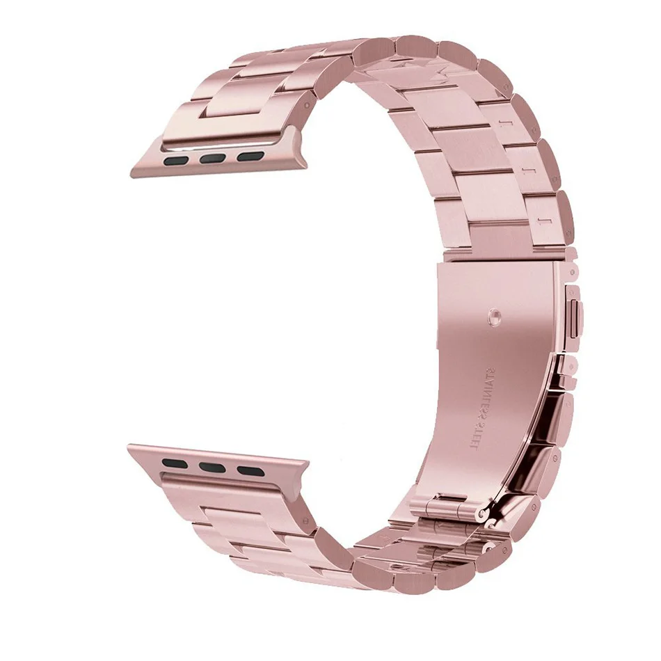 3 beads RGold Сменный металлический ремешок из нержавеющей стали с бабочкой для Apple Watch 44 мм 40 мм iwatch Series 5 4 3 2 Sport Edition 38 мм 42 мм - Цвет ремешка: 3 beads RGold