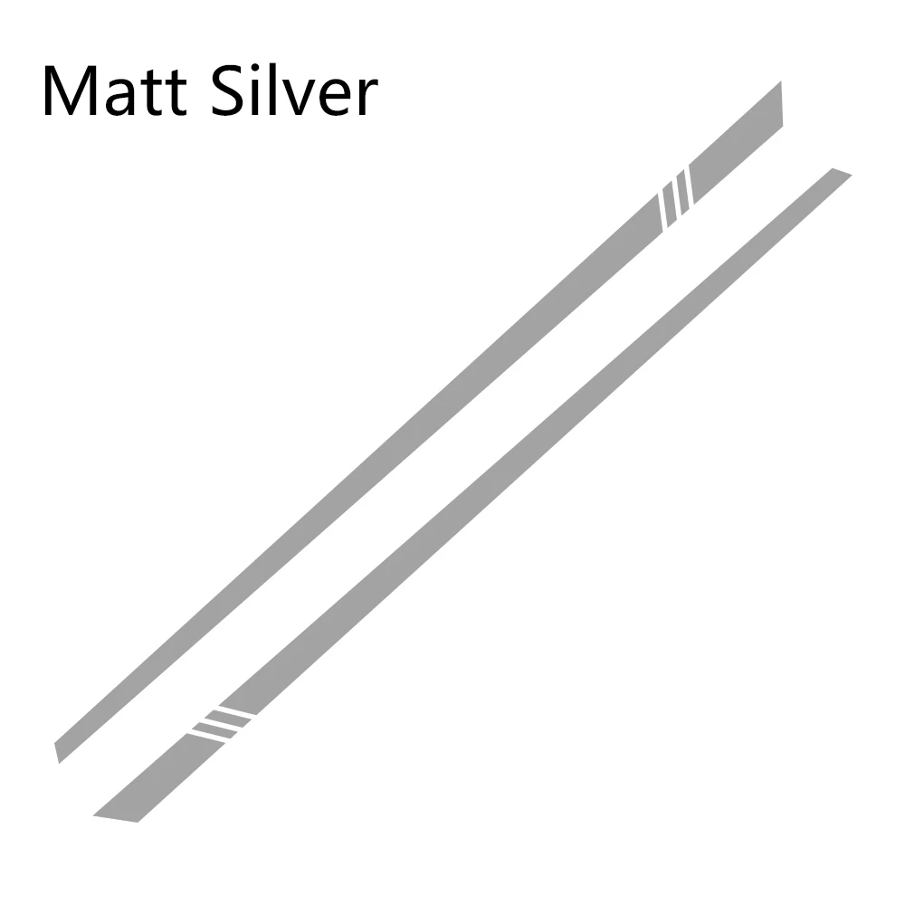 Matt Silver 2 шт./лот, 220x8 см, в полоску, в виде боковых полос, наклейки на оба тела, наклейка, автомобильная пленка, виниловая пленка, товары для автомобилей, автомобильные аксессуары - Название цвета: Matt Silver