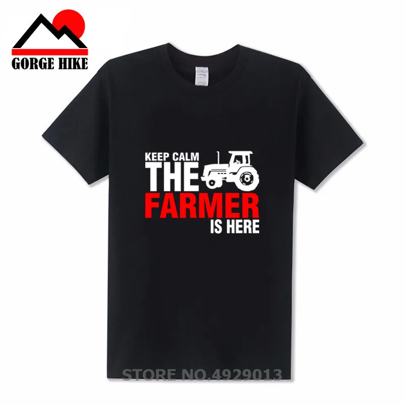 Новая футболка с уникальным дизайном для мужчин Keep Calm The Farmer Is Here одежда короткими
