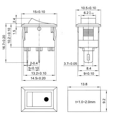 Free Delivery. Ship type switch boat long 1.5 CM wide and 1 black quality 3 feet three small | Электронные компоненты и