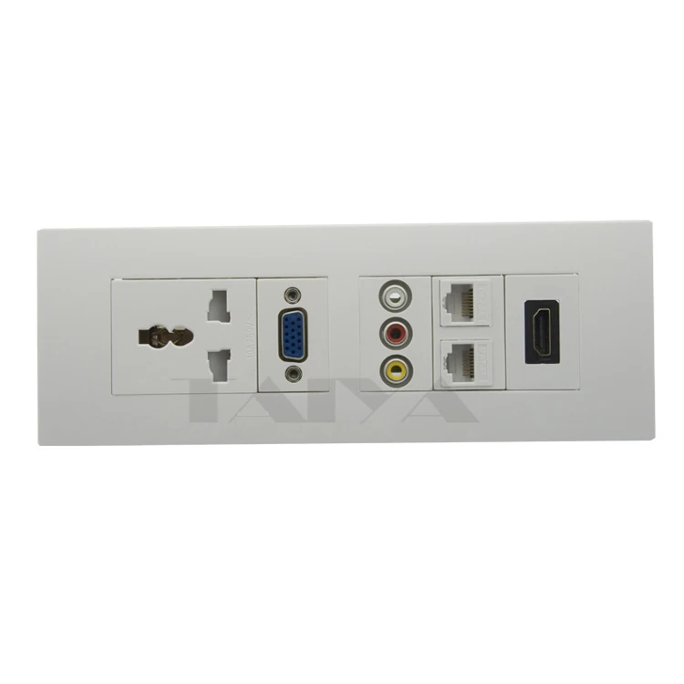 

118 настенная пластина с HDMI, VGA, 3RCA AV, два порта RJ45 и поддержка DIY настенная пластина