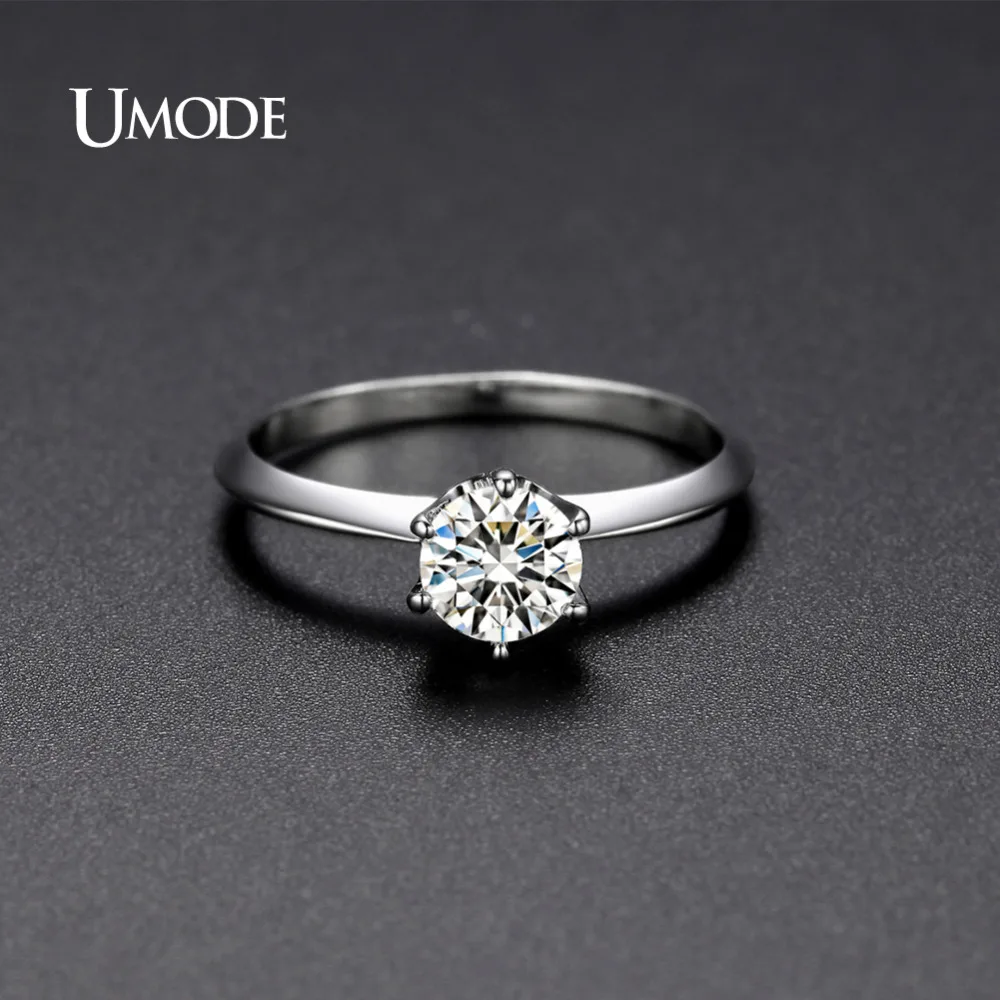 Женские кольца с фианитами UMODE обручальные белого и золотого цвета кристаллами