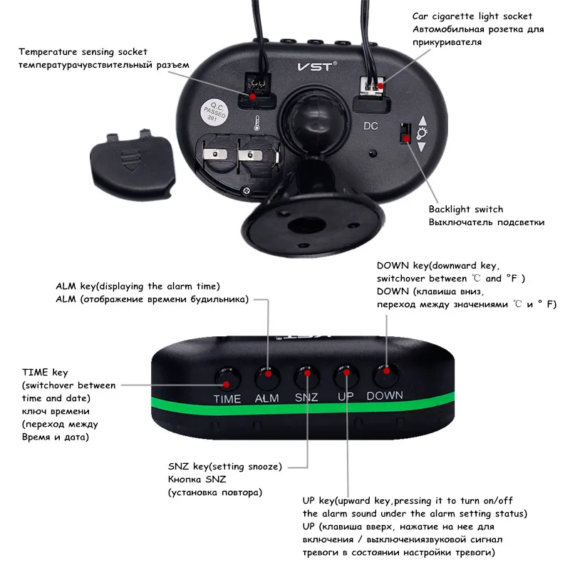 Цифровой термометр-вольтметр для автомобиля с подсветкой 10 шт. 12 В 24 | Инструменты