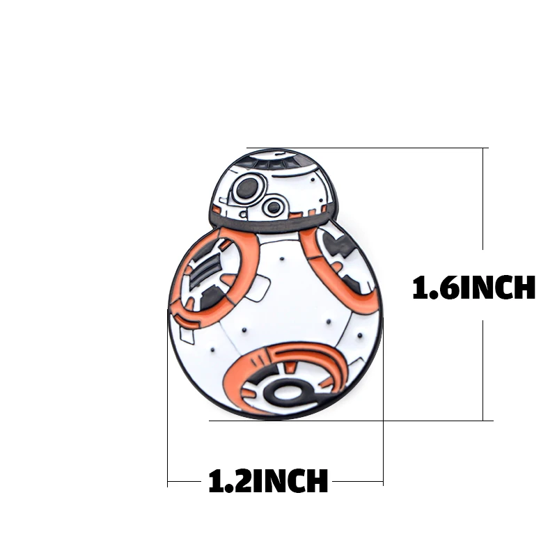 P3044 Dongmanli крутой робот R2D2 металлические эмалированные булавки и броши для женщин и мужчин нагрудные булавки рюкзак сумки шляпа значок подарки
