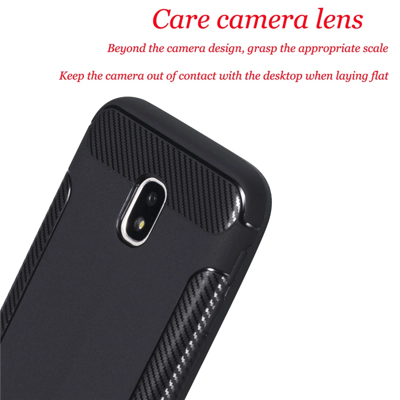For Cover Samsung Galaxy J3 Case 2017 Anti-Knock Matte Soft Carbon fiber TPU Protective Shell Phone J330 |