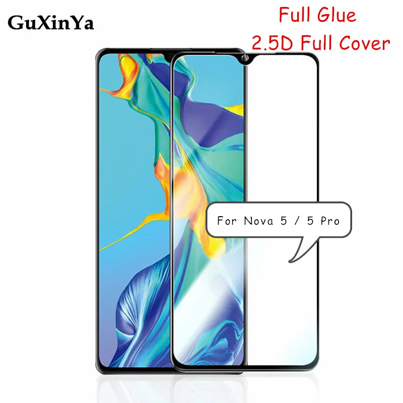 Phone Screen Protector Glass Nova 5 Full Glue Tempered Glass For Huawei Nova 5 Full Cover Toughened 