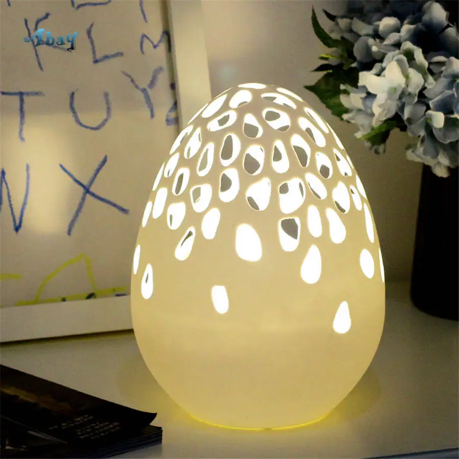 Арт деко керамический Динозавр яйцо Светодиодная настольная лампа для гостиной