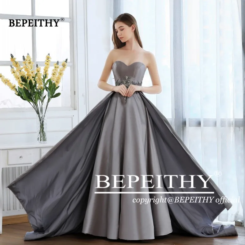 BEPEITHY 2021 милое платье De Soiree длинное вечернее с кружевом и бисером на талии для