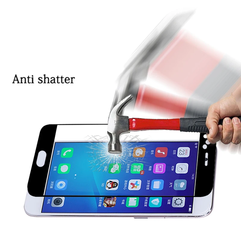 3D закаленное стекло для OPPO R11 Полное покрытие экрана Взрывозащищенная защитная