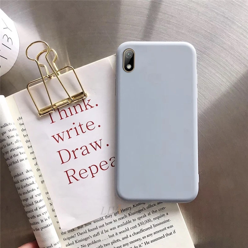 Силиконовый чехол ярких цветов для huawei y5, матовая милая мягкая задняя крышка из ТПУ для huawei honor 8s 8c, чехол - Цвет: gray