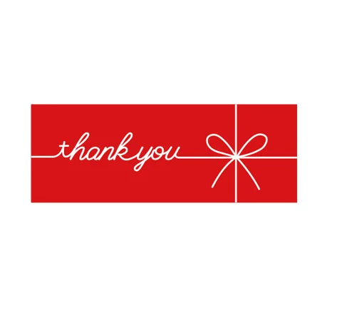 

300pcs/lot Red DIY stickers "Thank you" sealing packaging sticker baking packaging Label cake box party decoratie