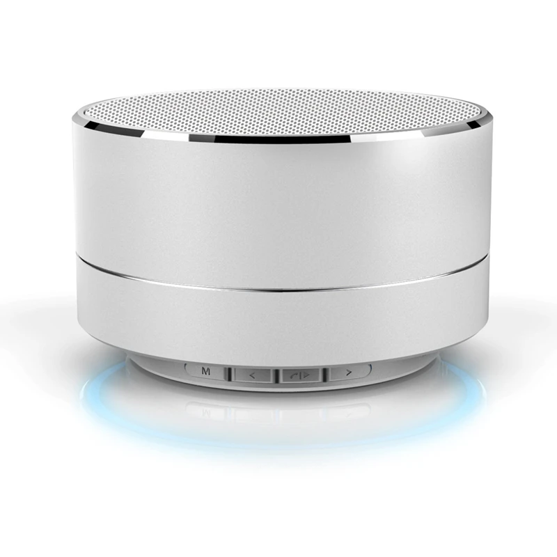 Silver M& J металлический беспроводной Bluetooth динамик чтение SD TF карта портативный динамик поддержка звонков с микрофоном для ПК Iphone Sumsang Xiaomi - Цвет: Silver