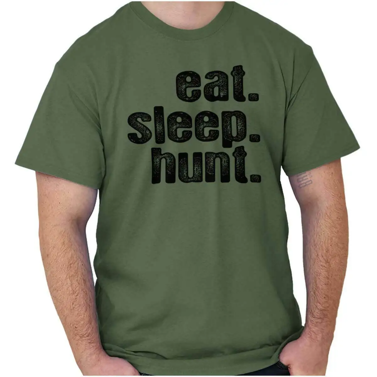 Eat Sleep Hunt | Футболка для охоты на оленя охотника летняя футболка с круглым вырезом