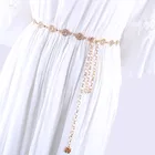 Ремень-цепочка Женский, металлическая, с золотистыми цветами