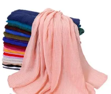 2019 новые модные волнистые гофрированные шарфы шаль длинный женский пузырьковый