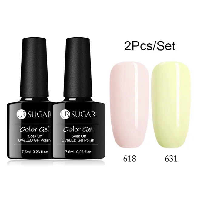 Set 17 UR SUGAR 2 шт./компл. гель лак для ногтей Гибридный лак es набор для полировки ногтей Полупостоянный летний цвет отмачиваемый Гель-лак - Цвет: Set 17