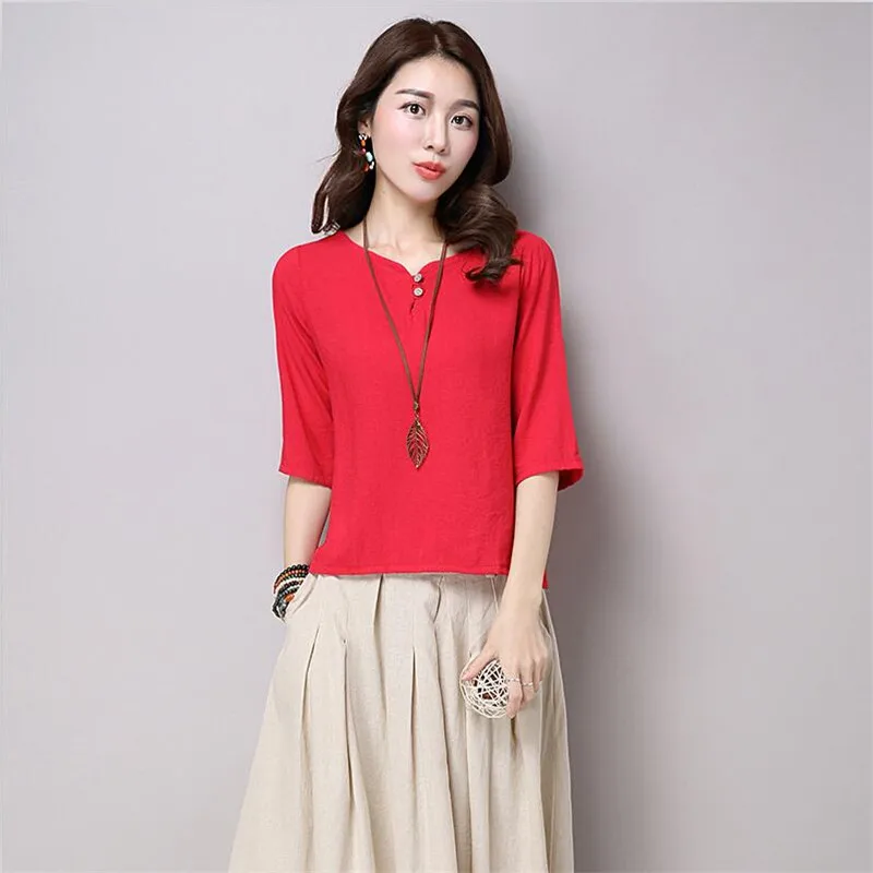 2020 летние стильные женские блузки повседневная свободная хлопковая льняная