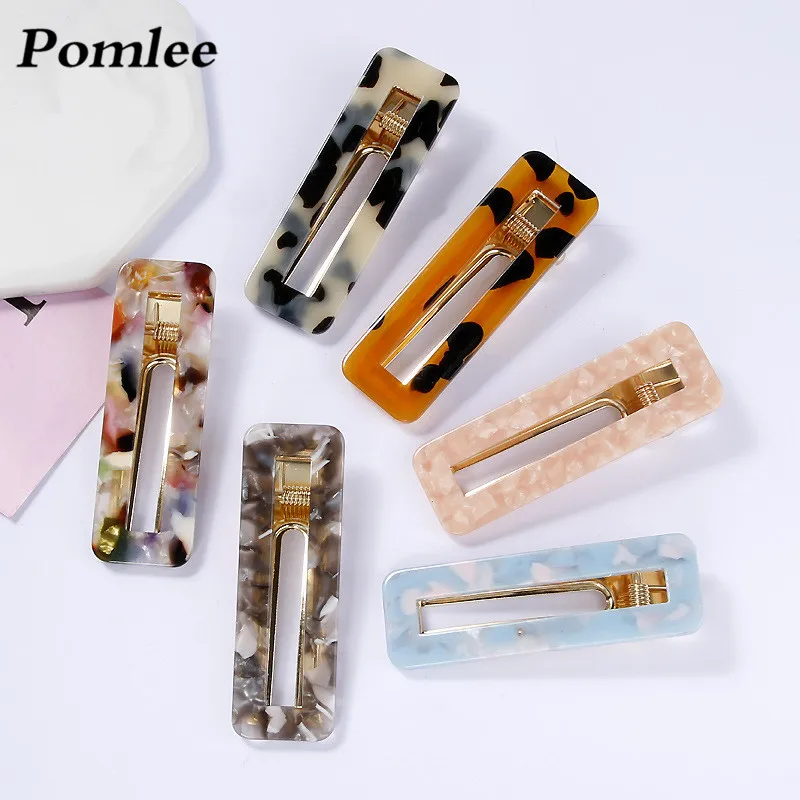 Pomlee богемный Леопардовый принт заколки для волос женщин модный дизайн пластик