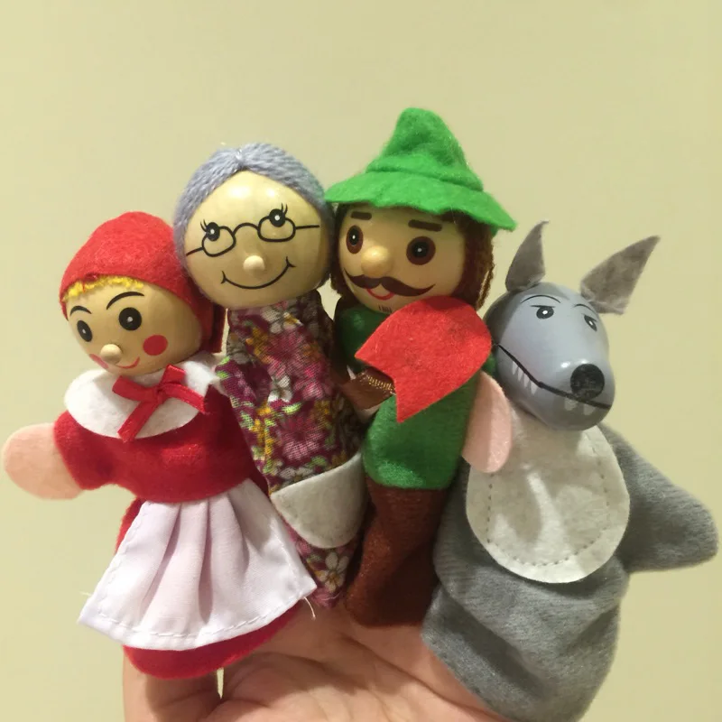 Мультяшная Красная Шапочка для верховой езды тканевая ручная кукла с