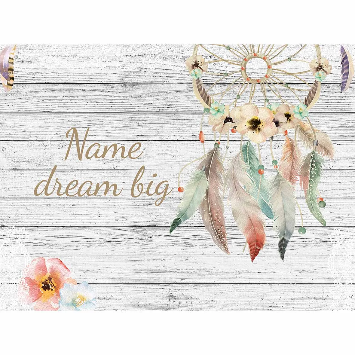 Allenjoy фон белая деревянная доска с Ловец снов цветы богемный стиль персональный