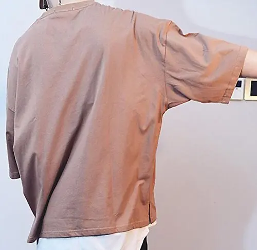 Abetteric мужские негабаритных Свободные битник хип-хоп футболка с короткими